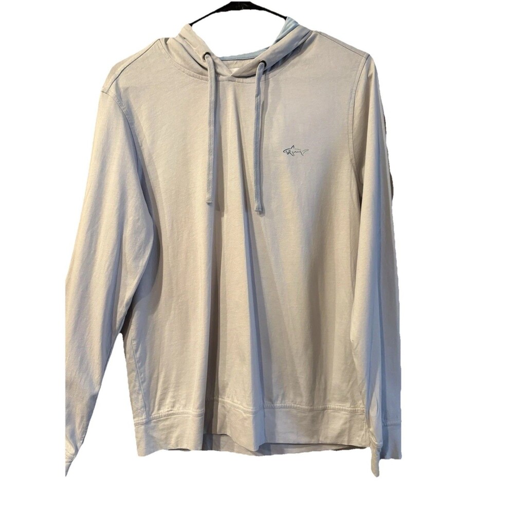 Greg Norman Collection Soft Cotton Shark Hoodie Light Blue Men’s Size S